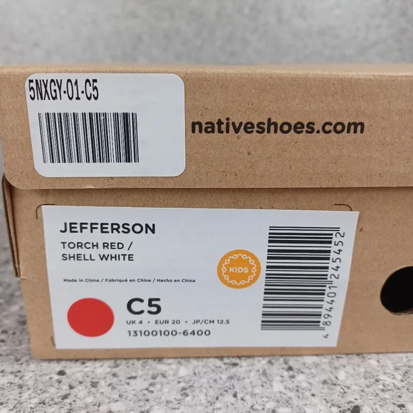 NATIVE Shoes Red Kids Toddler Jefferson Slip-On Shoes - Picture 6 of 6